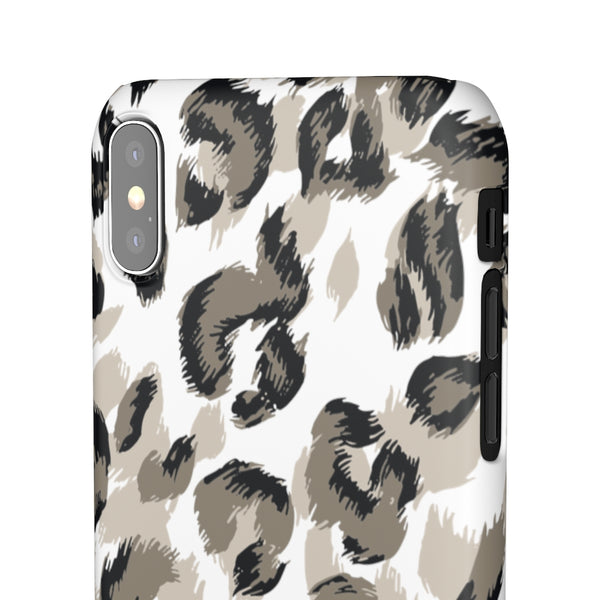 Taupe Cheetah Print Snap Phone Case