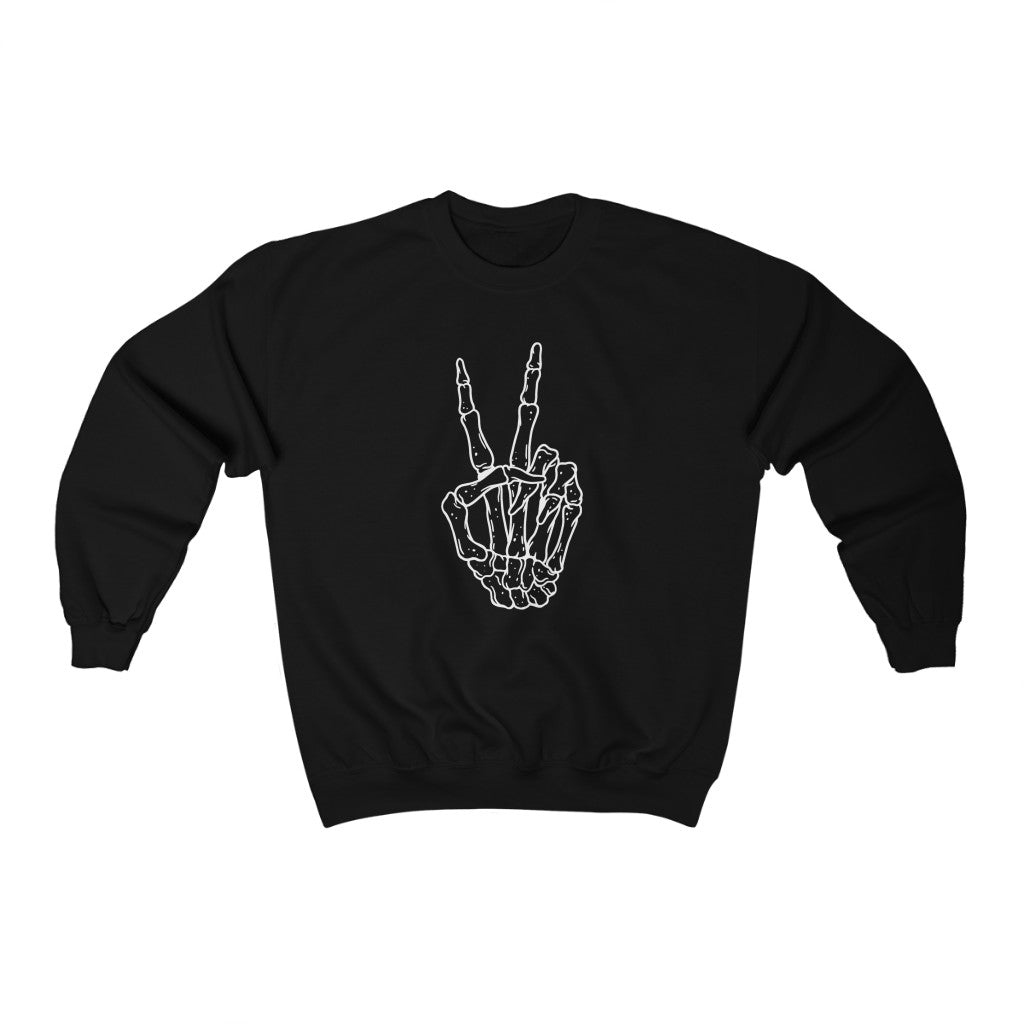 Peace Sign Skeleton Hand Unisex Sweatshirt