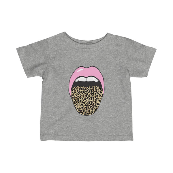 Infant - Pink Lips Leopard Tongue Out Tee