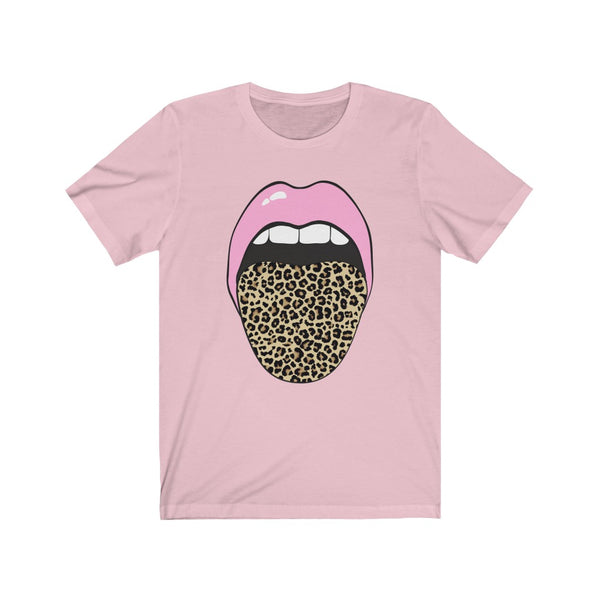 Pink Lips Leopard Tongue Out Tee