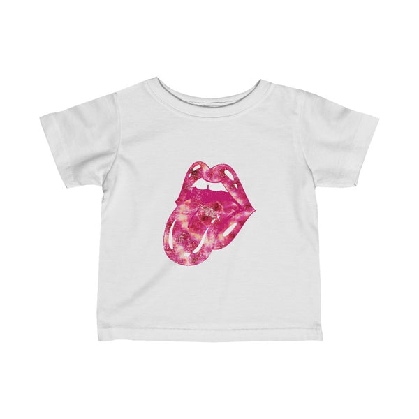 Infant - Pink Tie Dye Lips Leopard Tongue Out Tee