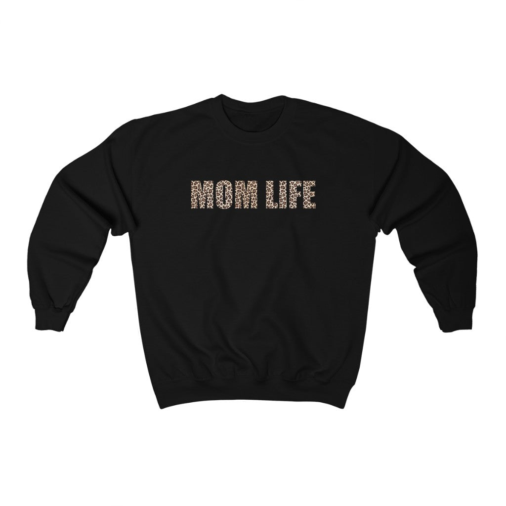 Mom Life Leopard Unisex Crewneck Sweatshirt