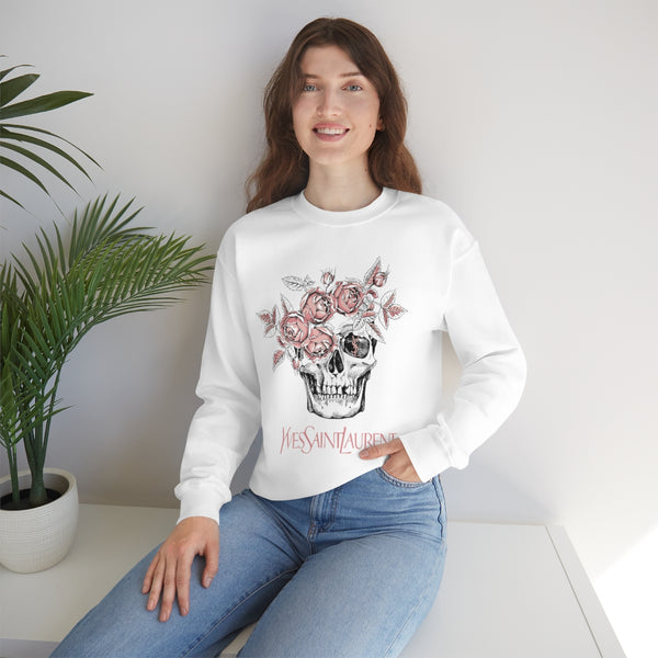 Skull Pink Roses Unisex Sweatshirt