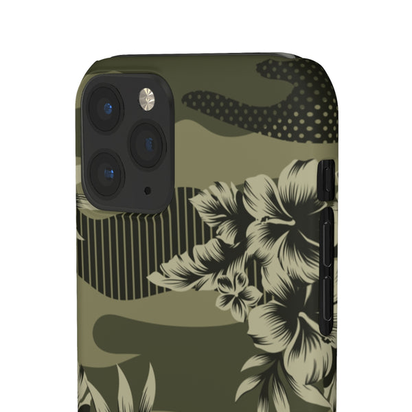Camo Floral Print Snap Phone Case