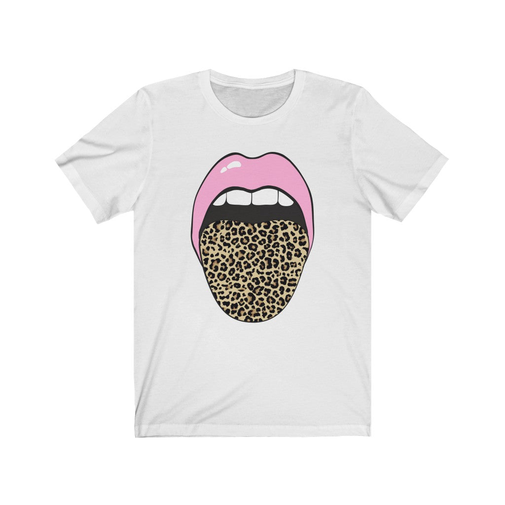 Lips with leopard tongue shirt cheap