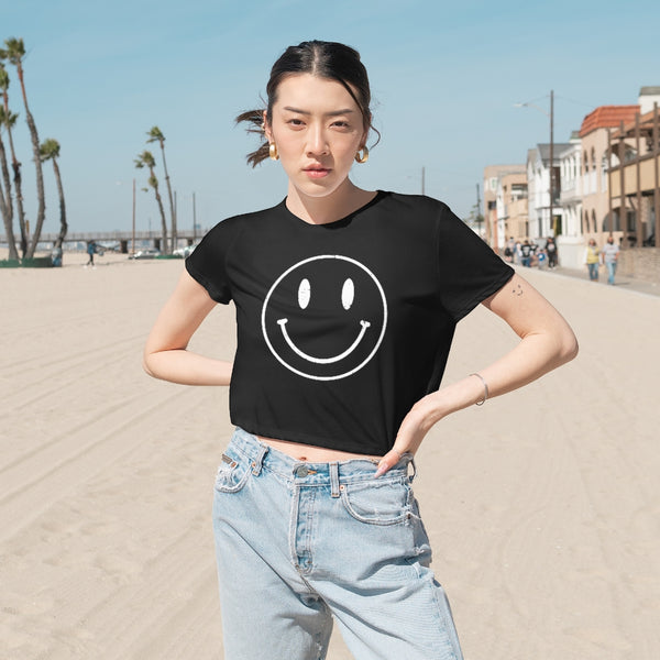 Smiley Face Cropped Tee
