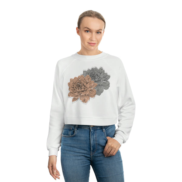 Grunge Flowers Cropped Sweatshirt