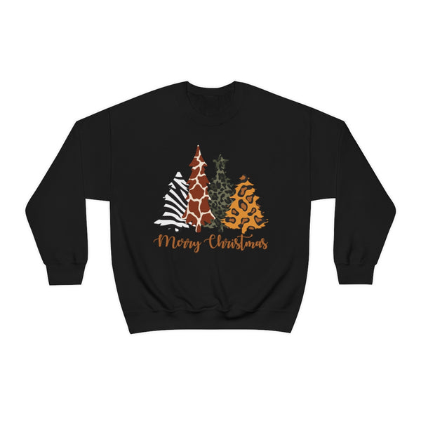 Animal Print Christmas Trees Unisex Sweatshirt