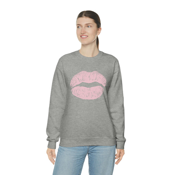 Pink Kiss Lips Unisex Crewneck Sweatshirt
