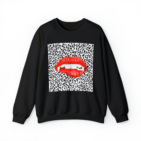 Bite Me Fangs Leopard Unisex Sweatshirt