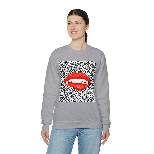 Bite Me Fangs Leopard Unisex Sweatshirt