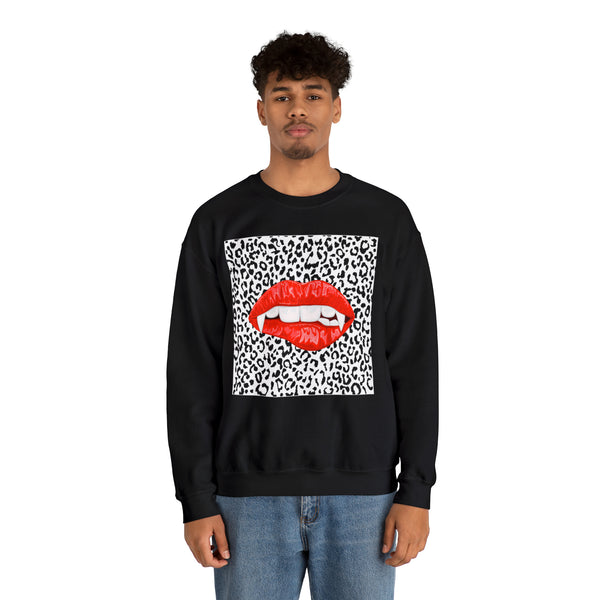 Bite Me Fangs Leopard Unisex Sweatshirt