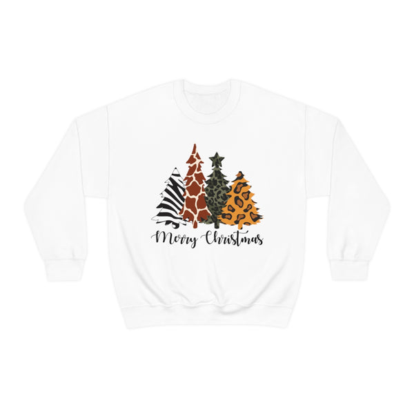 Animal Print Christmas Trees Unisex Sweatshirt