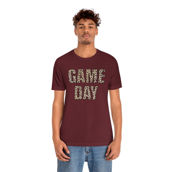 Game Day Leopard Print Unisex Short Sleeve Tee