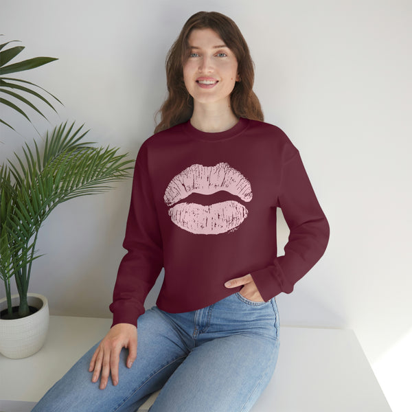 Pink Kiss Lips Unisex Crewneck Sweatshirt