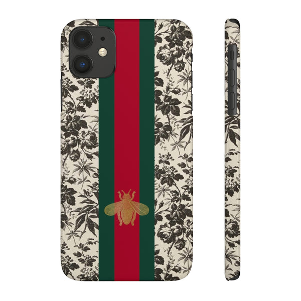 Bee Stripe Floral Wallpaper Snap Case