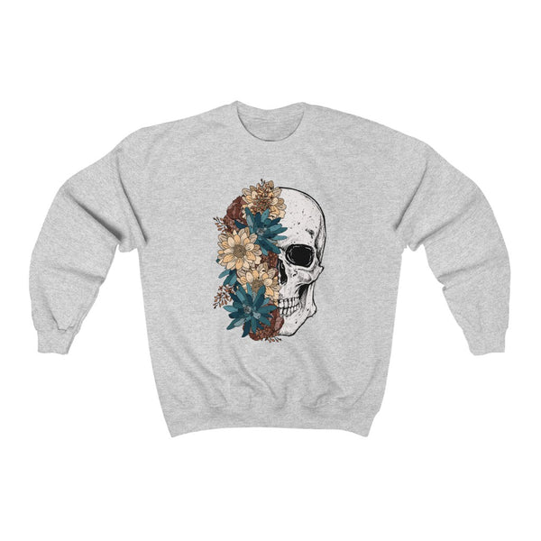Fall Floral Skull Unisex Sweatshirt