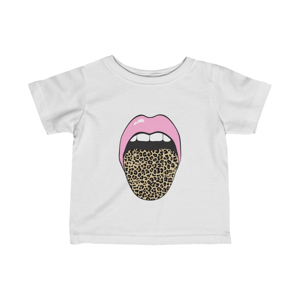 Infant - Pink Lips Leopard Tongue Out Tee