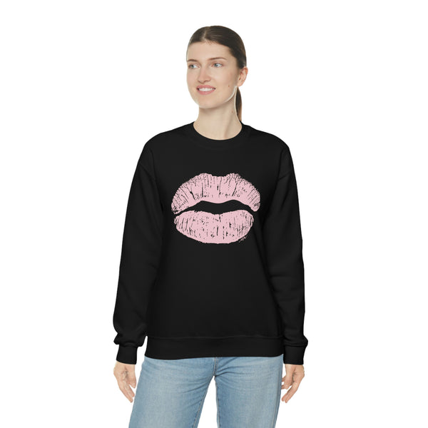 Pink Kiss Lips Unisex Crewneck Sweatshirt