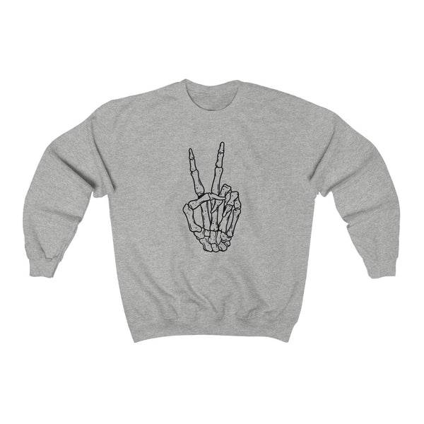 Peace Sign Skeleton Hand Unisex Sweatshirt