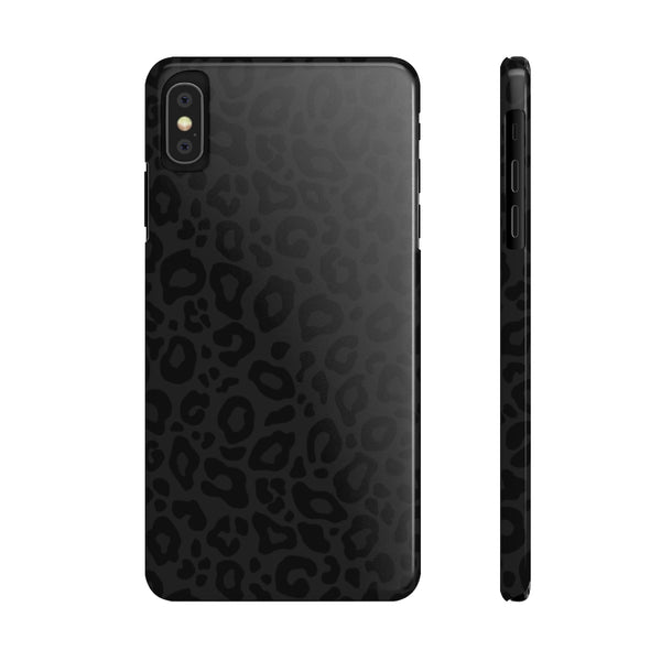 Black Leopard Print Snap Phone Case