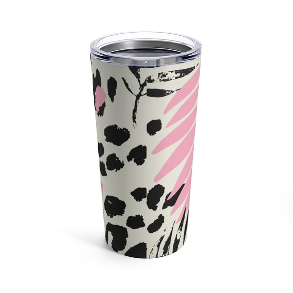 Pink Leaf Leopard Tumbler 20oz