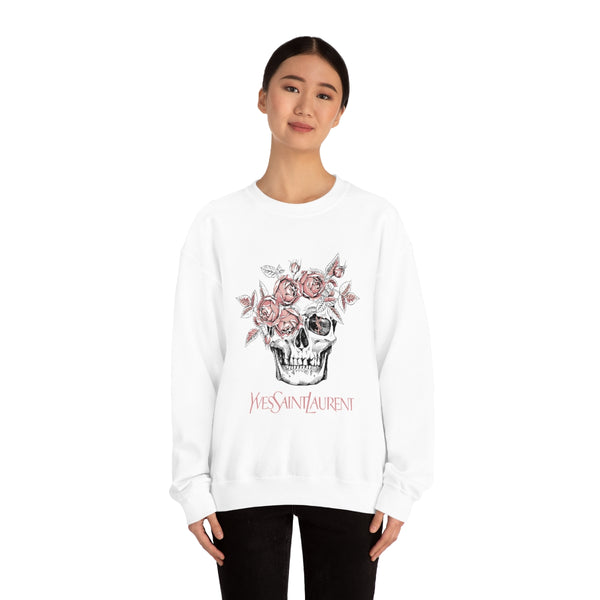 Skull Pink Roses Unisex Sweatshirt