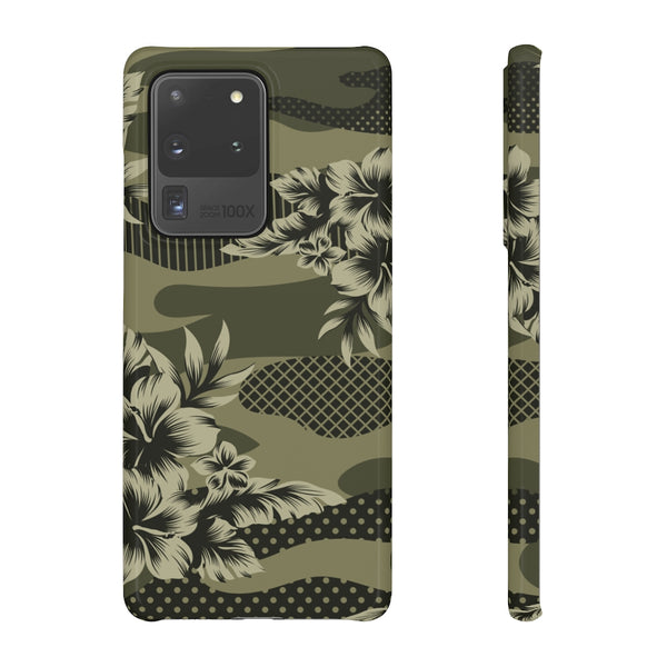 Camo Floral Print Snap Phone Case