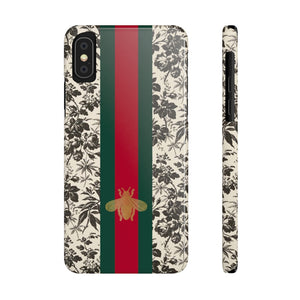 Bee Stripe Floral Wallpaper Snap Case