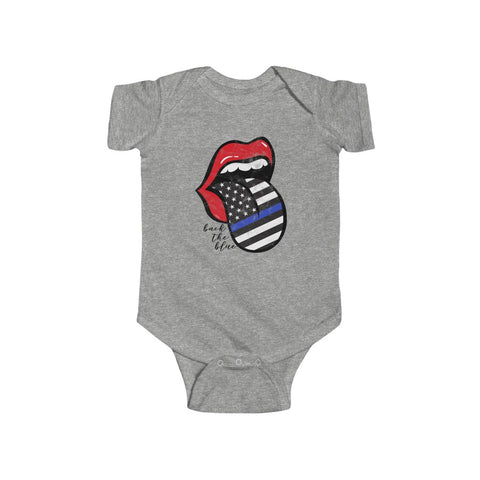 Baby - Police Flag Back the Blue Tongue Distressed Infant Onesie