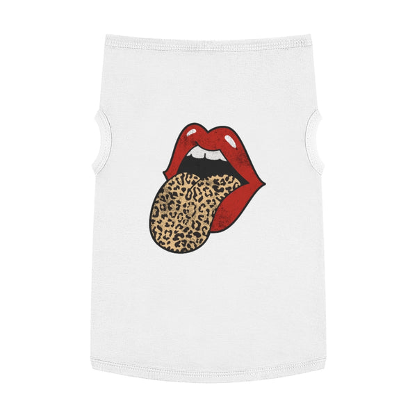 Red Lips Leopard Tongue Pet Tank Top