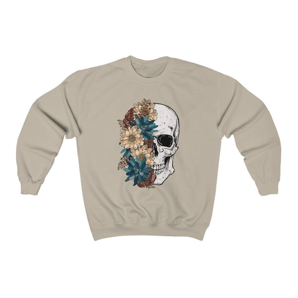 Fall Floral Skull Unisex Sweatshirt