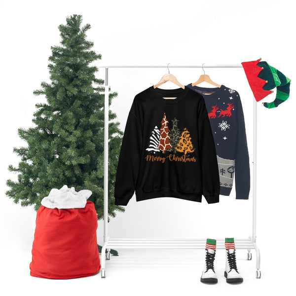 Animal Print Christmas Trees Unisex Sweatshirt