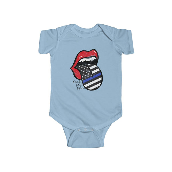Baby - Police Flag Back the Blue Tongue Distressed Infant Onesie