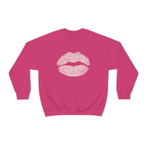 Pink Kiss Lips Unisex Crewneck Sweatshirt