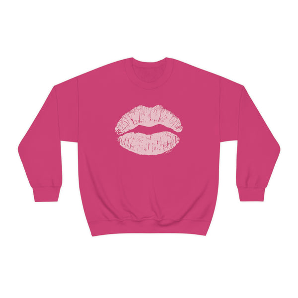 Pink Kiss Lips Unisex Crewneck Sweatshirt