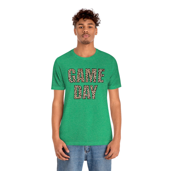 Game Day Leopard Print Unisex Short Sleeve Tee