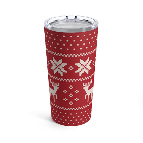 Red Reindeer Sweater Tumbler 20oz