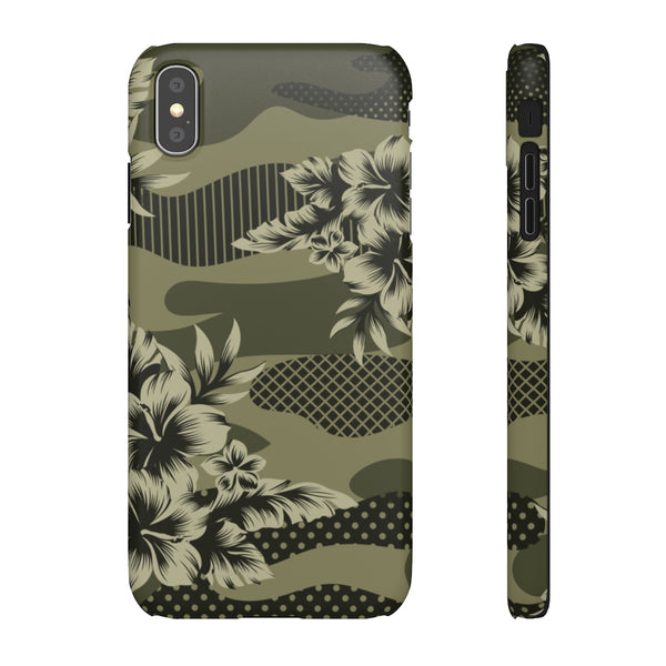 Camo Floral Print Snap Phone Case