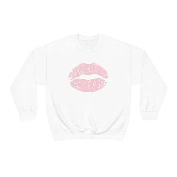Pink Kiss Lips Unisex Crewneck Sweatshirt