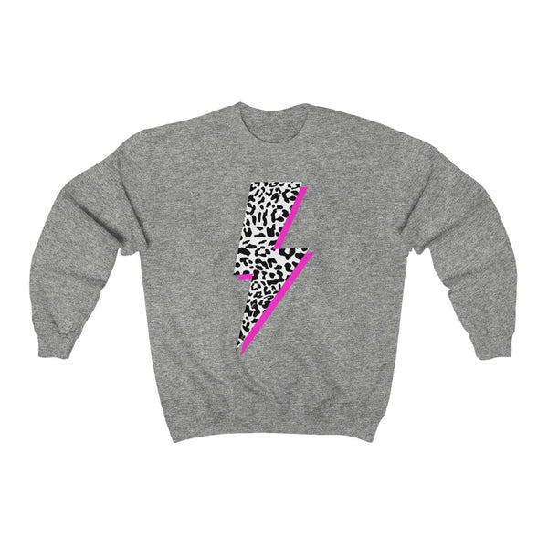 Leopard Pink Lightning Bolt Unisex Sweatshirt