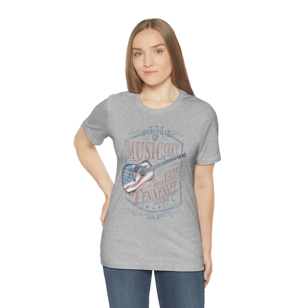 Nashville American Flag Guitar Unisex Tee