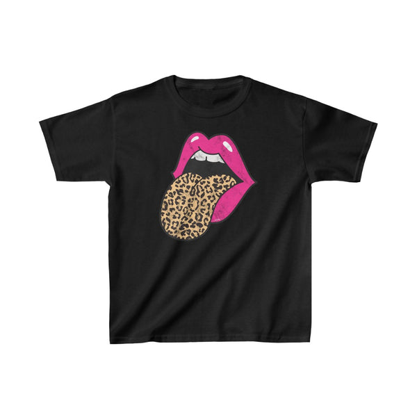 Youth - Pink Lips Leopard Tongue Kids Tee