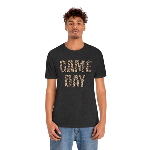 Game Day Leopard Print Unisex Short Sleeve Tee