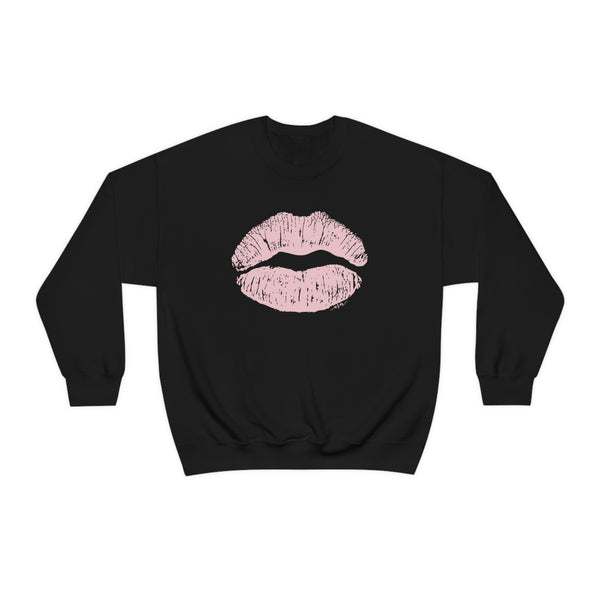 Pink Kiss Lips Unisex Crewneck Sweatshirt