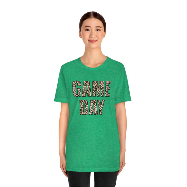 Game Day Leopard Print Unisex Short Sleeve Tee