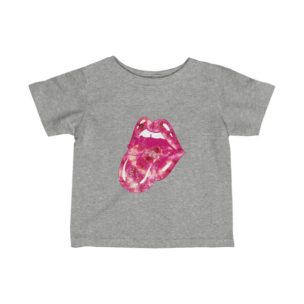 Infant - Pink Tie Dye Lips Leopard Tongue Out Tee