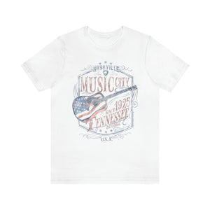 Nashville American Flag Guitar Unisex Tee