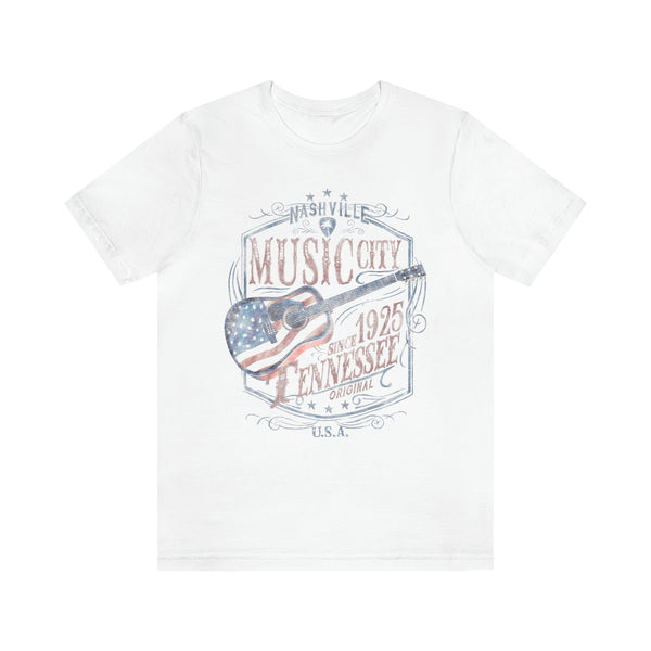 Nashville American Flag Guitar Unisex Tee