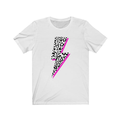 Leopard Pink Lightning Bolt Unisex Tee